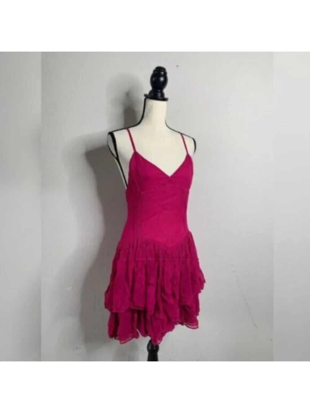 NWT Secret Mission Rasberry Ines Ruffle Mini Dress - Picture 3 of 16